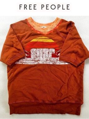 Free People Raglan Surf Graphic Sweatshirt